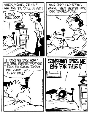 Calvin hobbes sick